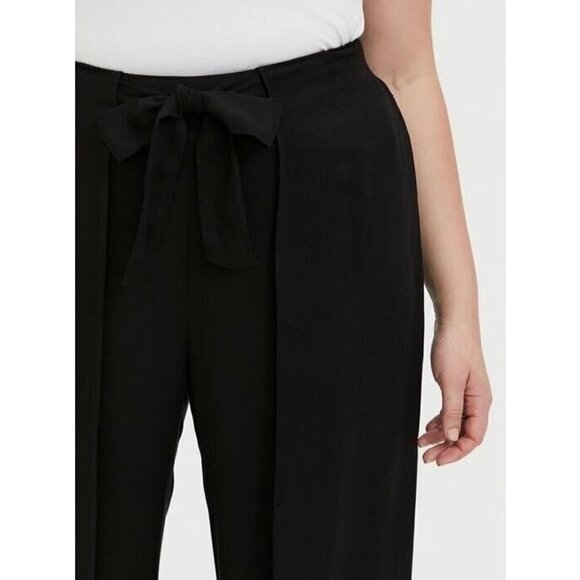 Torrid Women's 4X Pull-On Tie Front Pant Wide Leg Stretch Crepe High-Rise NWT - Picture 4 of 9
